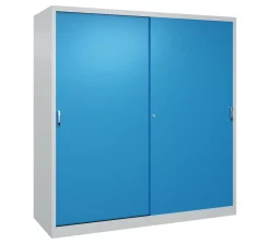 C+P Sportgeräteschrank, 1950x1900x600mm, Korpus RAL 7035 Lichtgrau, Front RAL 5012 Lichtblau