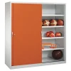 C+P Sportgeräteschrank, 1950x1900x600mmKorpus RAL 7035 Lichtgrau, Front RAL 2004 Reinorange
