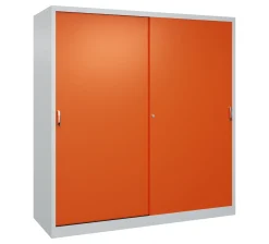 C+P Sportgeräteschrank, 1950x1900x600mmKorpus RAL 7035 Lichtgrau, Front RAL 2004 Reinorange