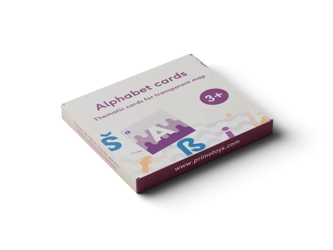 Cubetto, Erweiterungsset Buchstabenkarten für transparente Matte, 36-teilig