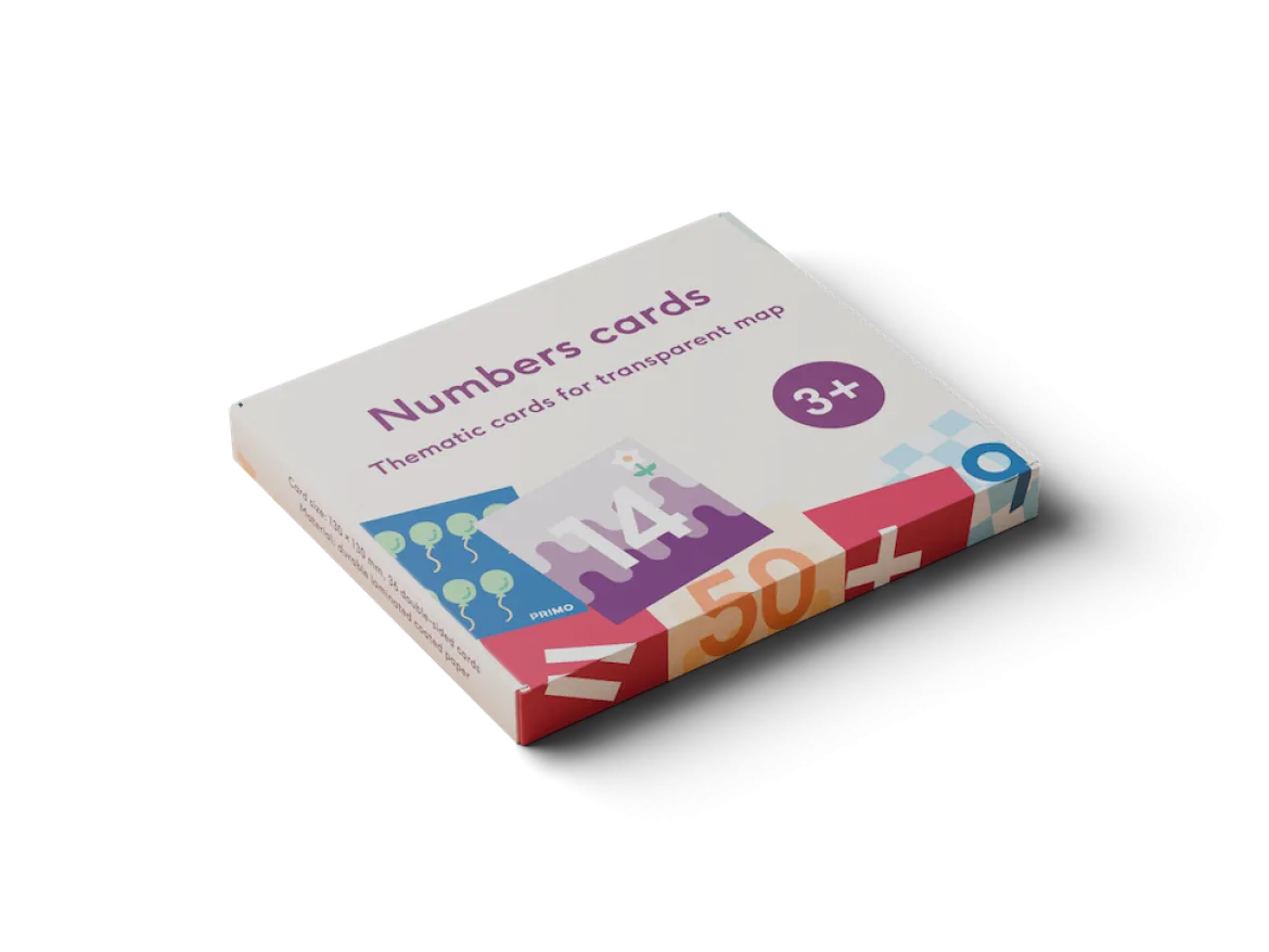 Cubetto, Erweiterungsset Ziffernkarten für transparente Matte, 36-teilig