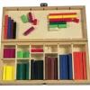 Cuisenaire-Stäbe farbig, 100 Stück im Holzkasten