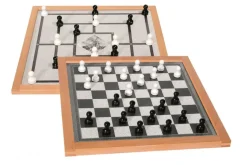 Dame und Mühle, Brettspiel, doppelseitig, groß, magnetisch, für 2 Spieler, 50x50cm