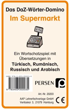Das DaZ-Wörter-Domino: Im Supermarkt, Kartenspiel, 1.-4. Klasse