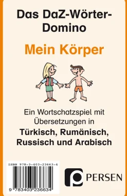 Das DaZ-Wörter-Domino: Mein Körper, Kartenspiel, 1.-4. Klasse