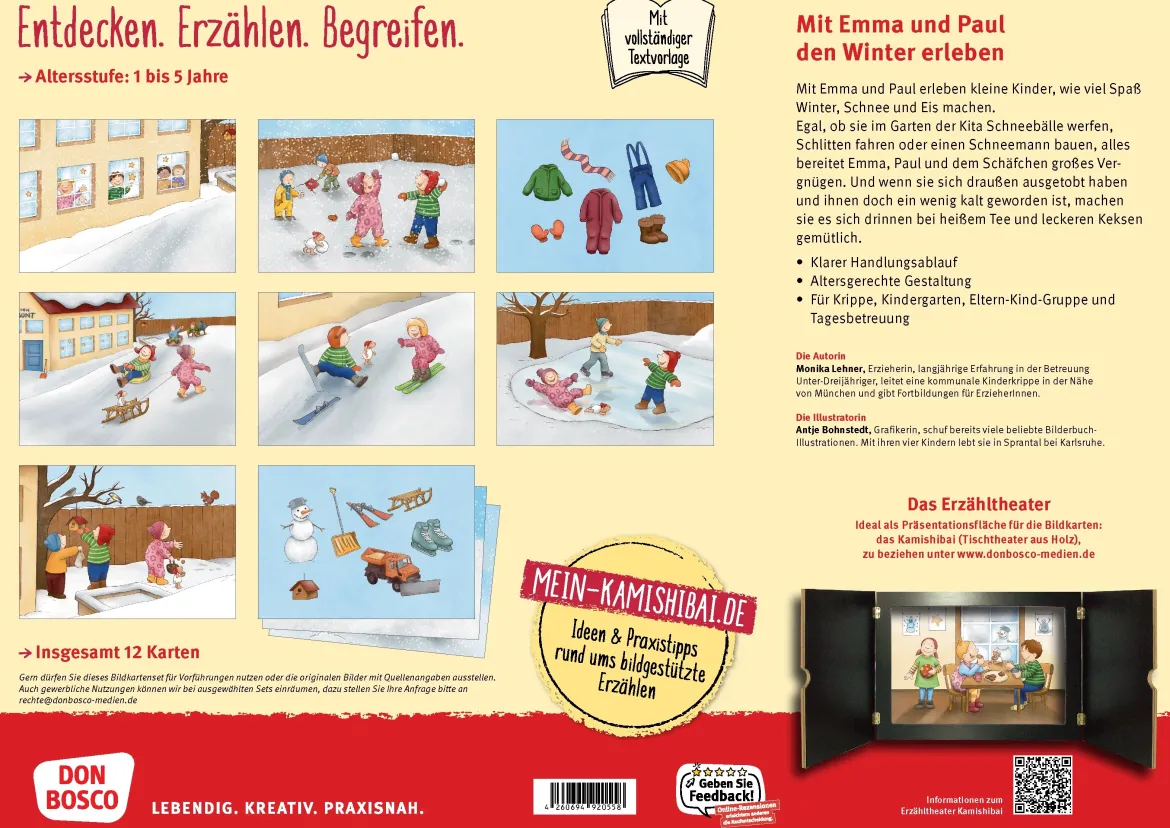 Den Winter erleben mit Emma und Paul. Kamishibai Bildkartenset, 1-5 Jahre
