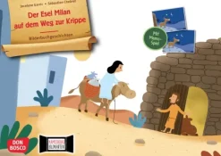 Der Esel Milan auf dem Weg zur Krippe. Kamishibai Bildkartenset, 2-8 Jahre
