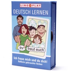 Deutsch Lernen: Ich freue mich und du dich! Kartenspiel für 2-4 Spieler, ab 9 Jahre