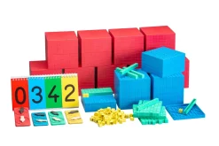 Dezimalmaterial 194 Teile aus RE-Plastic°, Klassensatz mit 9 Tausenderwürfel