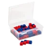DICK-System Steckwürfel, 100 Stück rot und blau, 17 mm in Kunststoffbox
