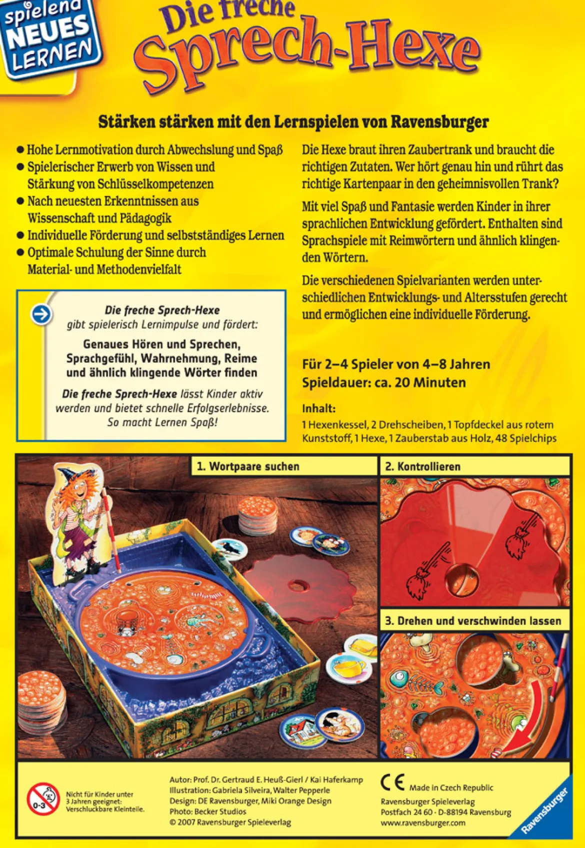 Die freche Sprech-Hexe, Sprachförderspiel, 4-9 Jahre