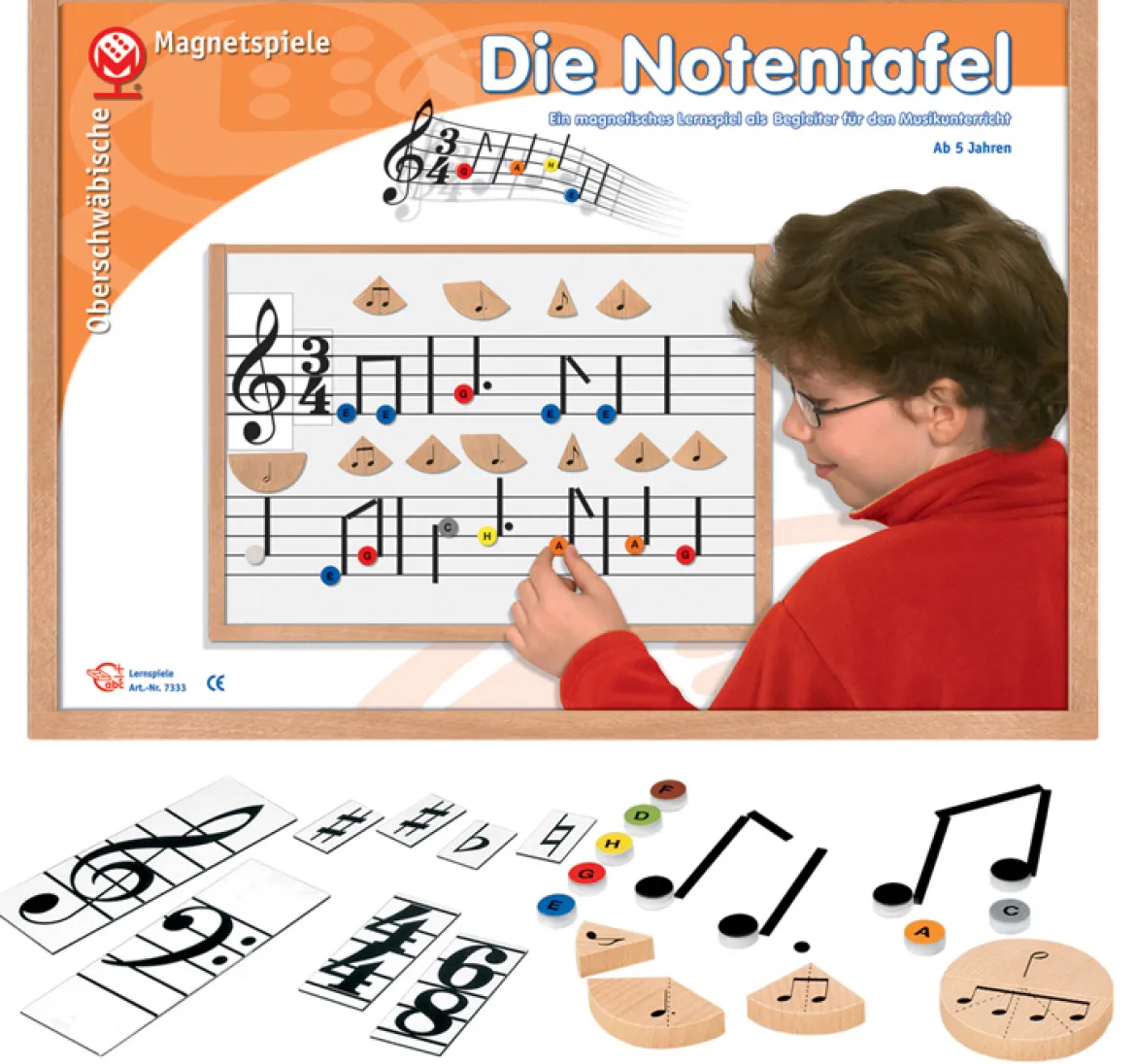 Die Notentafel, magnetisches Material für den Musikunterricht