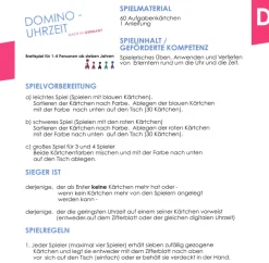 Domino Uhrzeit, Lernspiel, ab 7 Jahre