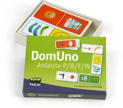 DomUno Anlaute P/B/F/W, Sprachlernspiel, ab 5 Jahre