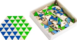 Dreiecke grün-blau-natur 400 Stück, Spielmaterial, ab 3 Jahre