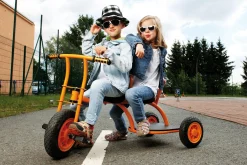Dreirad mit zwei Sitzen, Kinder-Taxi, orange, TopTrike Kinderfahrzeug