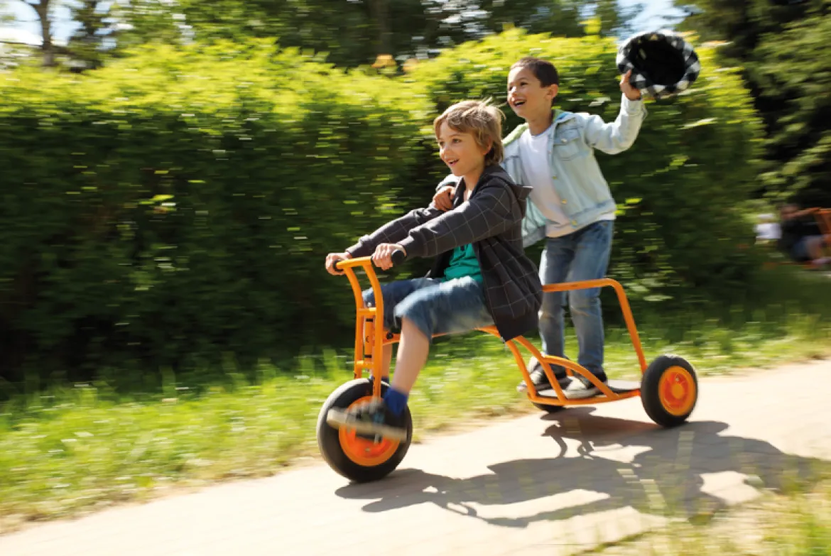Dreirad-Taxi mit Stehplatz, Express, orange, TopTrike Kinderfahrzeug
