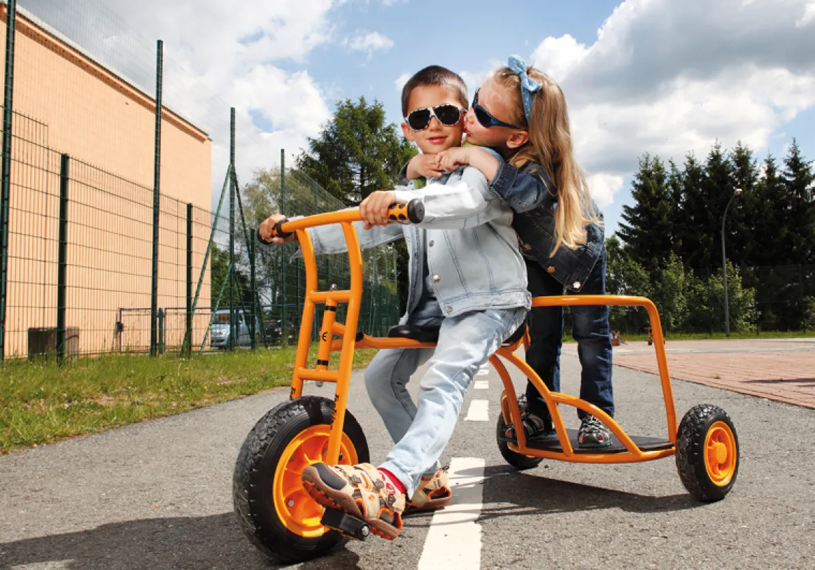 Dreirad-Taxi mit Stehplatz, Express, orange, TopTrike Kinderfahrzeug