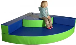 Eckcouch Viertelkreis 4-teilig, BLAU/grün, Kindermöbel