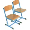 Ecoflex Schülerstuhl höhenverstellbar 34-42 cm, Stahlfarbe blau. Filzgleiter
