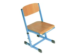 Ecoflex Schülerstuhl höhenverstellbar 34-42 cm, Stahlfarbe blau. Filzgleiter