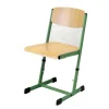 Ecoflex Schülerstuhl höhenverstellbar 34-42 cm, Stahlfarbe grasgrün (RAL 6010). Kunststoffkappen