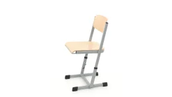 Ecoflex Schülerstuhl höhenverstellbar 42-50 cm, Stahlfarbe grün. Filzgleiter