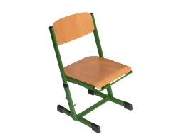 Ecoflex Schülerstuhl höhenverstellbar 42-50 cm, Stahlfarbe grün. Filzgleiter
