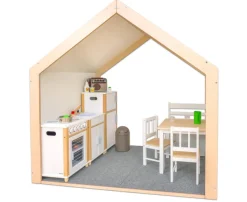 Educasa Spielhaus XXL weiß mit Tretford-Teppich, 1-7 Jahre