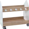 Educasa Taschenwagen mit Rollen, Eichendekor/weiß, mit 10 Doppelhaken