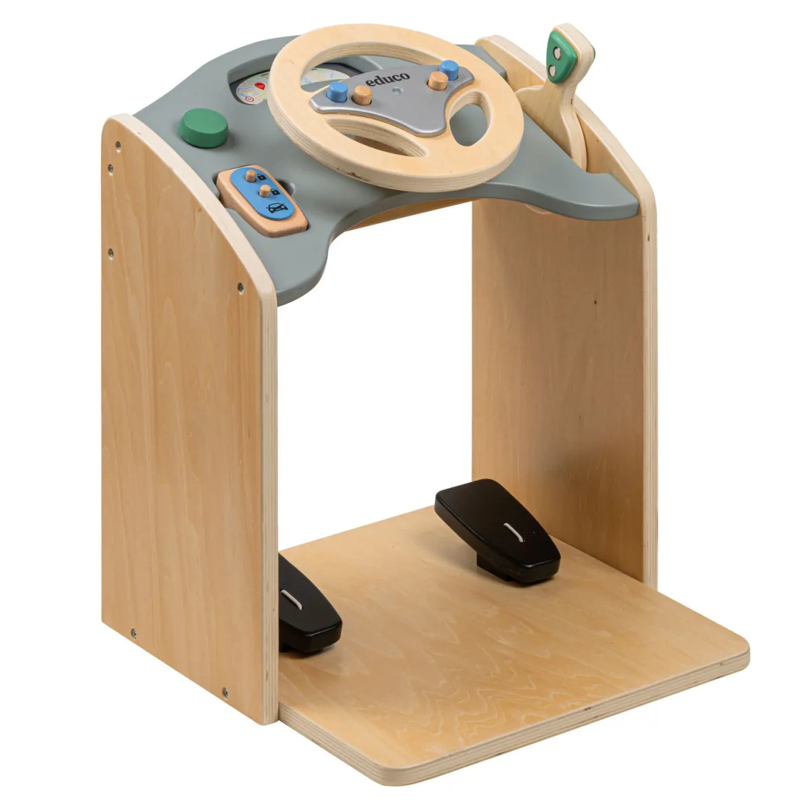 Educo Lenkrad und Armaturenbrett aus Holz mit Bildschirm - neue Version!