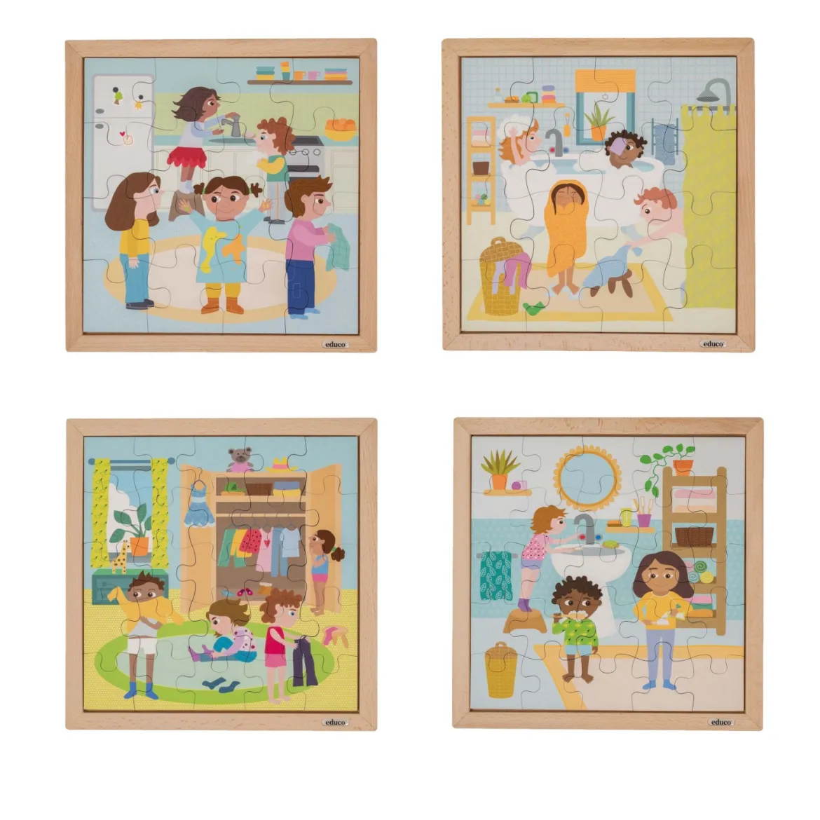 Educo Tägliche Routine-Puzzles ? 4-teiliges Set