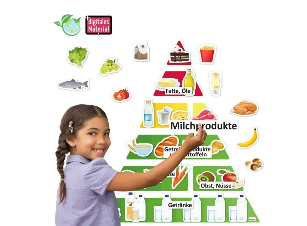 Ernährungspyramide mit Lebensmitteln, magnetisch, 70 Teile