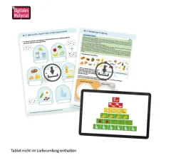 Ernährungspyramide mit Lebensmitteln vegetarisch und klassisch, magnetisch, 127 Teile