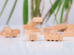 FabBrix Holzbausteine aus Buchenholz 300er-Set im Leinensäckchen