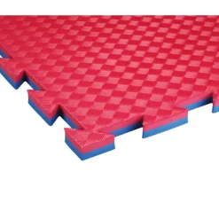 Fallschutzmatte Standard, Puzzlematte rot-blau, 100x100 cm