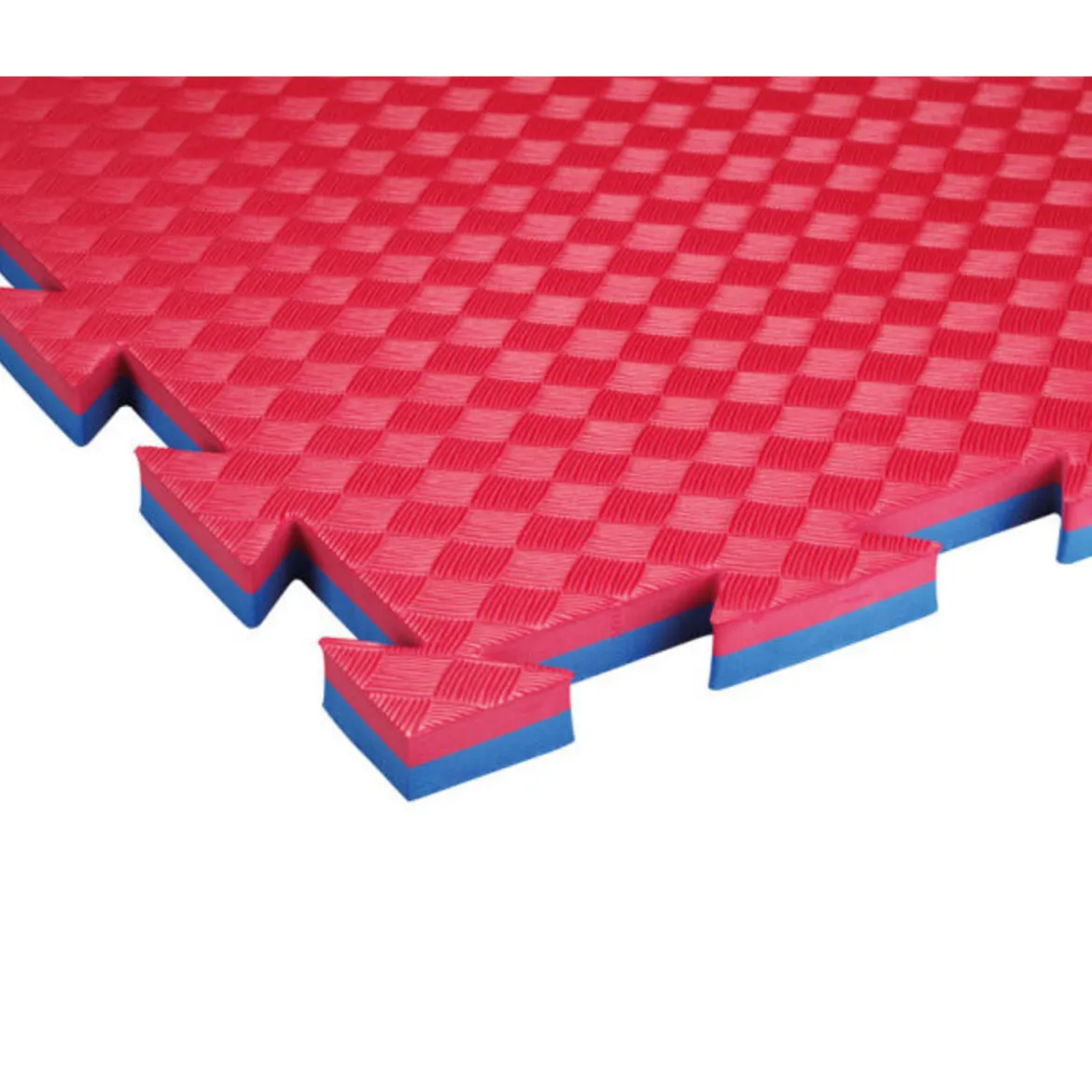 Fallschutzmatte Standard, Puzzlematte rot-blau, 100x100 cm