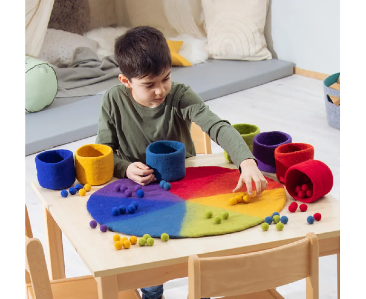Filzsortierset mit Schalen und Perlen 120-teilig, 3-6 Jahre