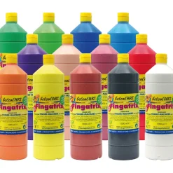 Fingermalfarbe 1000 ml, braun, cremige Kinderfarbe, abwaschbar