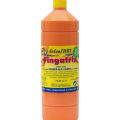 Fingermalfarbe 1000 ml, orange, cremige Kinderfarbe, abwaschbar