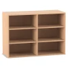 Flexeo Aufsatzregal, Buche hell, 6 Fächer, HxBxT: 90,9 x 126,4 x 48 cm