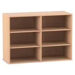 Flexeo Aufsatzregal, Buche hell, 6 Fächer, HxBxT: 90,9 x 126,4 x 48 cm