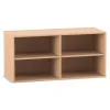 Flexeo® Aufsatzregal Buche hell, 4 Fächer, Mittelwand, Breite 126,4 cm, Tiefe 48 cm