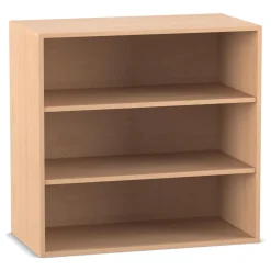 Flexeo Aufsatzregal, 3 Fächer, Buche hell, HxBxT: 90,9 x 94,4 x 48 cm