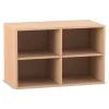 Flexeo® Aufsatzregal, 4 Fächer, Mittelwand, Buche hell, HxBxT 60,6x94,4x38 cm