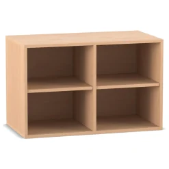 Flexeo® Aufsatzregal, 4 Fächer, Mittelwand, Buche hell, HxBxT 60,6x94,4x38 cm
