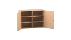 Flexeo Aufsatzschrank, Buche hell, 4 Fachböden, mit Mittelwand, HXBXT: 90,9x126,4x50 cm