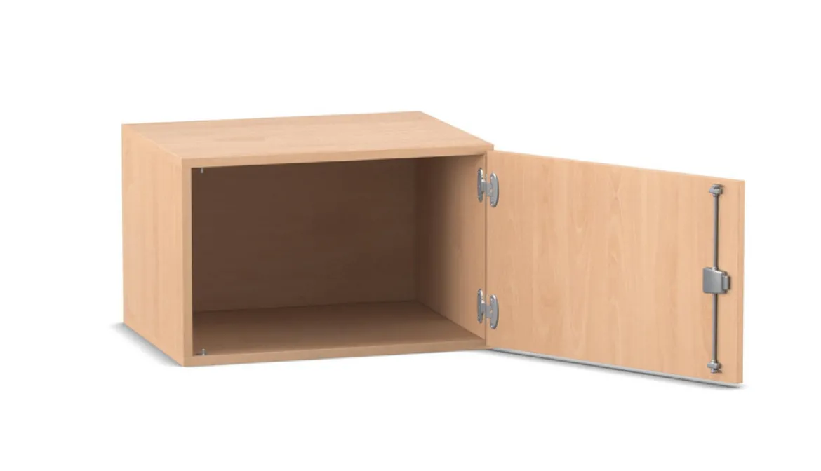 Flexeo Aufsatzschrank, Buche hell, Türanschlag rechts, HxBxT:41,4x64,1x50cm, Bogengriff mit Schloss