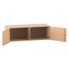 Flexeo Aufsatzschrank, Buche hell, 2 Türen, Anschlag links, H: 41,4 cm B: 126,4 cm T: 60 cm, Bogengriff mit Schloss