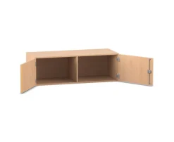 Flexeo Aufsatzschrank, Buche hell, 2 Türen, Anschlag links, H: 41,4 cm B: 126,4 cm T: 60 cm, Bogengriff mit Schloss
